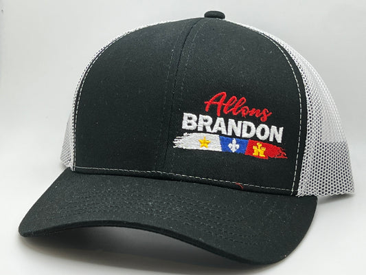 Allons BRANDON Ball Cap - Black w/ Black bill (White snap back)