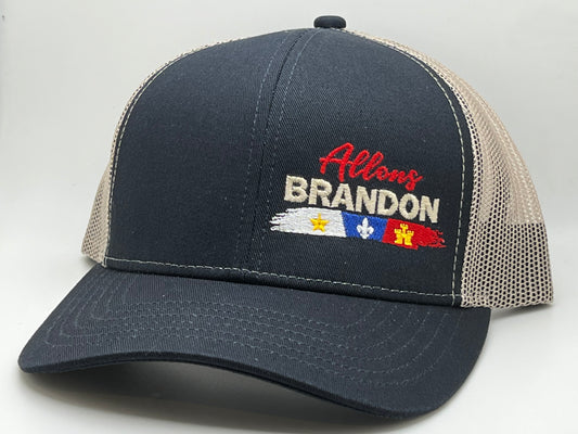 Allons BRANDON Ball Cap - Navy Blue w/ Blue bill (Khaki snap back)