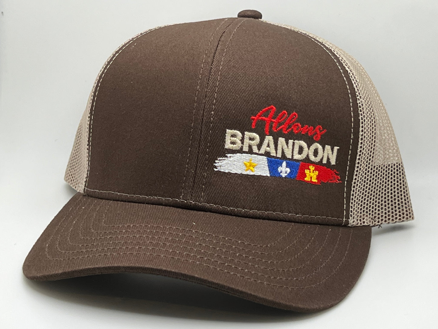 Allons BRANDON Ball Cap - Brown w/ Brown bill (Khaki snap back)